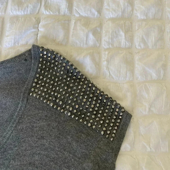 Express gray rhinestones soft knit top - Picture 3 of 8